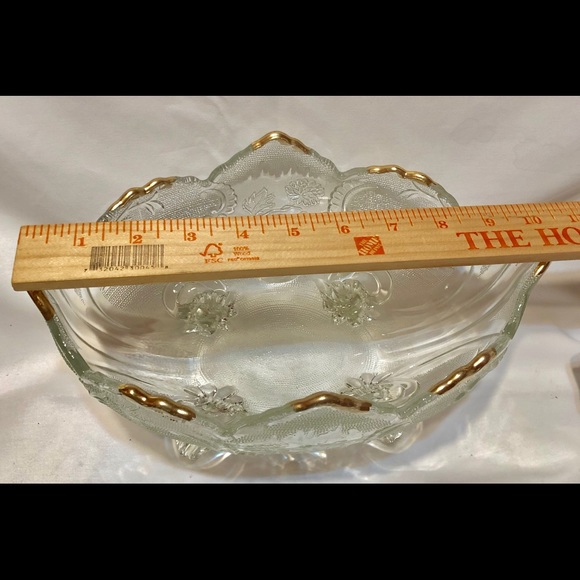 VTG 10.5” BEAUTIFUL ETCHED GLASS COMPOTE BOWL - Picture 7 of 7